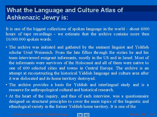 What the Language and Culture Atlas of Ashkenazic Jewry is