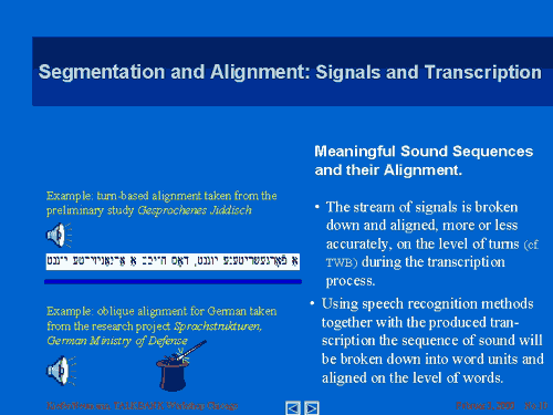 Segmentation and Alignment: Signals and Transcription